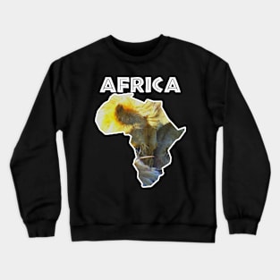 African Wildlife Continent Lion Crewneck Sweatshirt